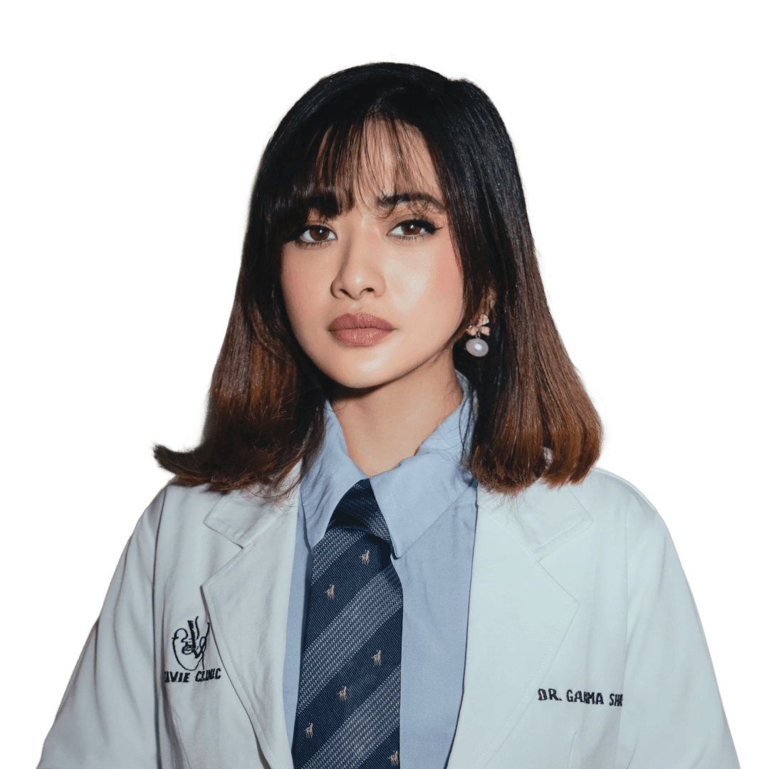 Dr. Garima Shrestha in a white medical coat
